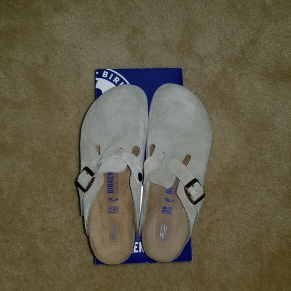 Birkenstock Shoes - Birkenstock Boston Clog in Taupe Size 39 with Box